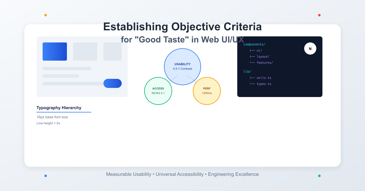 Establishing Objective Criteria for "Good Taste" in Web UI/UX